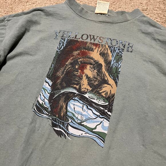 Vintage Yellowstone Grizzly Bear Graphic Tee Shirt Large - Picture 3 of 7